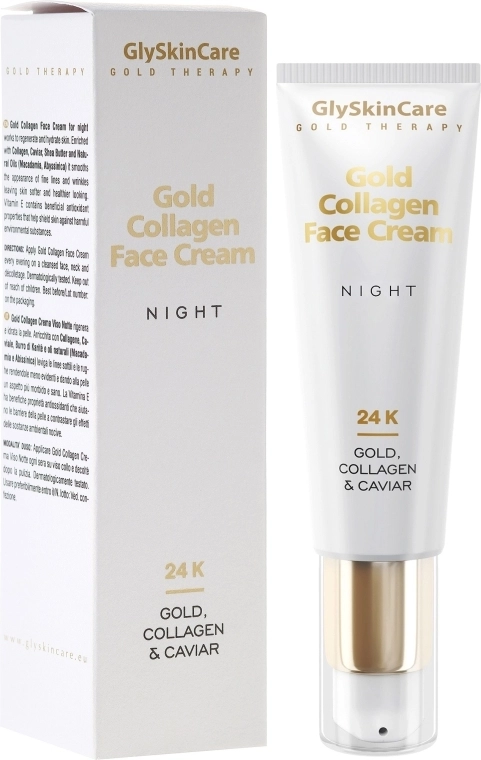 GlySkinCare Коллагеновый ночной крем для лица с золотом Gold Collagen Night Face Cream - фото N1