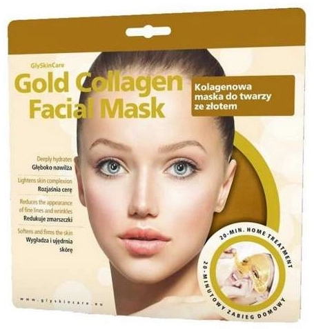 GlySkinCare Колагенова маска для обличчя, із золотом Gold Collagen Facial Mask - фото N1