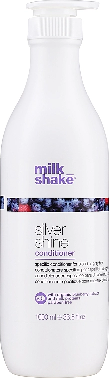 Кондиціонер для освітленого і сивого волосся - Milk Shake Silver Shine Conditioner, 1000 мл - фото N1