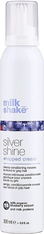 Крем-пена для светлых волос - Milk Shake Silver Shine Whipped Cream, 200 мл - фото N1