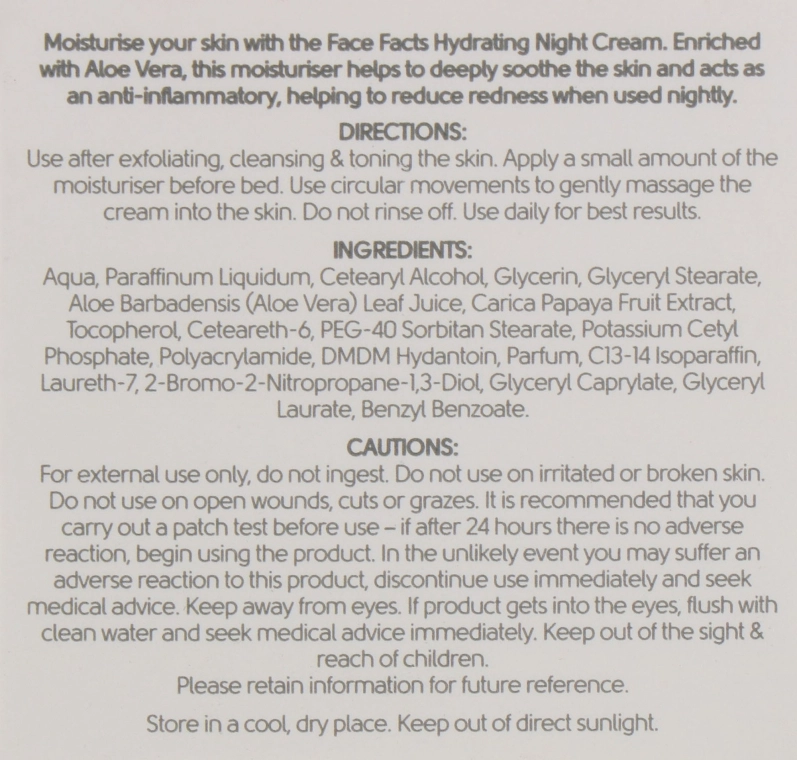 Ночной крем для лица - Face Facts Hydrating Night Cream, 50 мл - фото N3