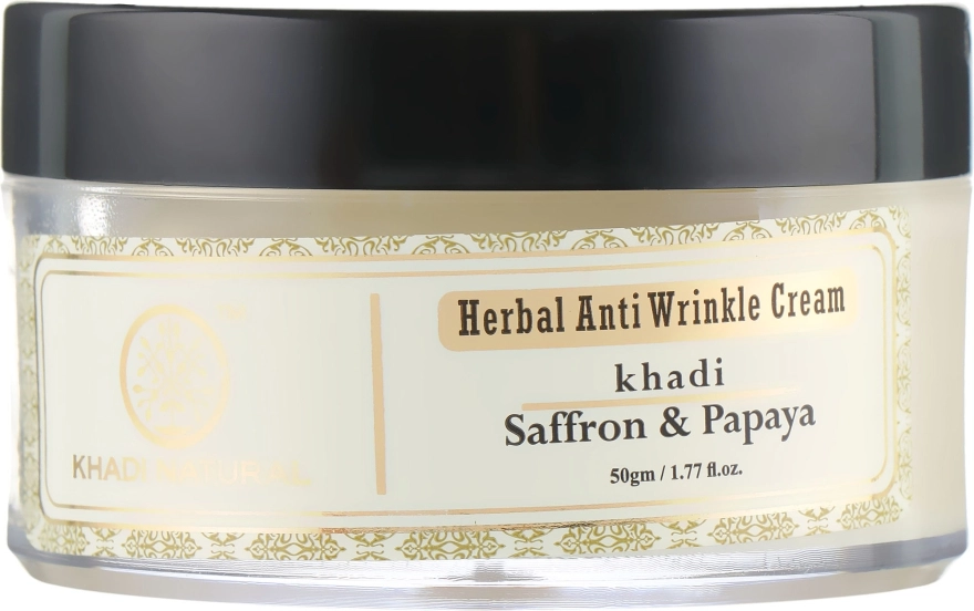 Khadi Natural Антивозрастной крем от морщин и пигментных пятен "Шафран и папайя" Saffron & Papaya Anti Wrinkle Cream - фото N1