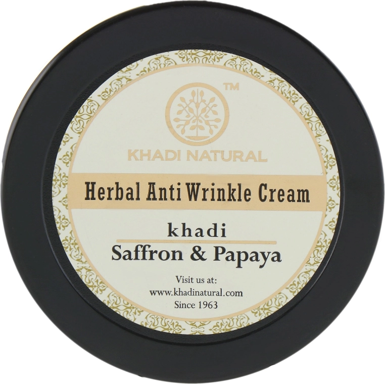 Khadi Natural Антивозрастной крем от морщин и пигментных пятен "Шафран и папайя" Saffron & Papaya Anti Wrinkle Cream - фото N3