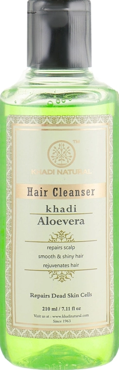 Khadi Natural Натуральний аюрведичний шампунь з індійських трав "Алое вера" Aloevera Herbal Hair Cleanser - фото N1