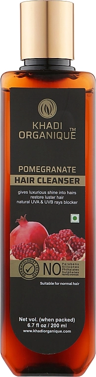 Khadi Natural Натуральний аюрведичний шампунь "Гранат" Pomegranate Hair Cleanser - фото N1