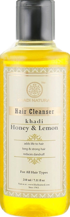 Khadi Natural Натуральный аюрведический шампунь из индийских трав "Мед и лимон" Honey & Lemon Juice Hair Cleanser - фото N1