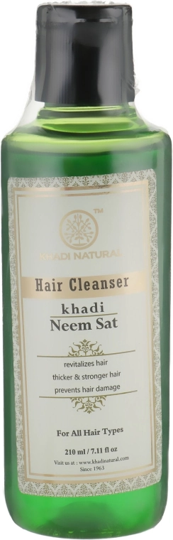 Khadi Natural Натуральный травяной шампунь "Ним Сат" Ayurvedic Neem Sat Hair Cleanser - фото N3