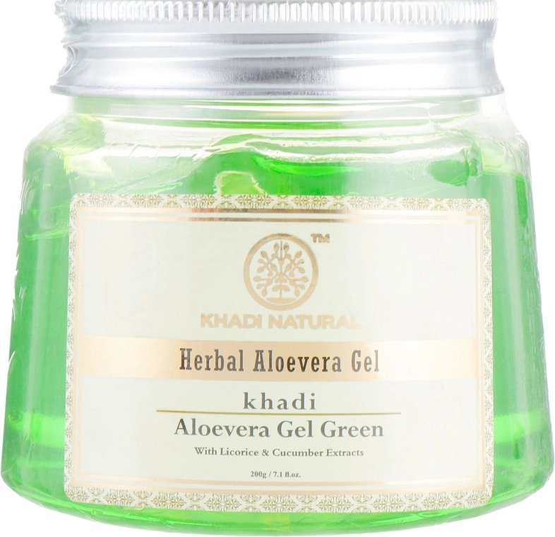 Khadi Natural Універсальний гель для тіла і волосся "Алое вера" Herbal Aloevera Gel Green - фото N1