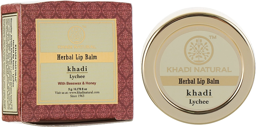 Khadi Natural Натуральний аюрведичний бальзам для губ "Лічі" Ayurvedic Herbal Lip Balm Lychee - фото N3