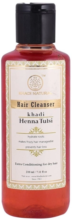 Khadi Natural Натуральный аюрведический шампунь из индийских трав "Хна-туласи" Henna Tulsi Hair Cleanser - фото N1