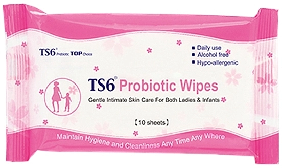 TS6 Очищающие салфетки для интимной зоны Lady Health Probiotic Wipes - фото N1
