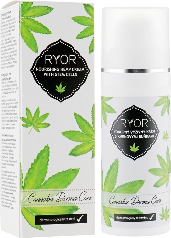 Ryor Конопляний живильний крем зі стовбуровими клітинами Cannabis Derma Care Nourishing Hemp Cream With Stem Cells - фото N1