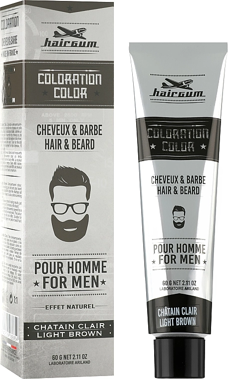 Hairgum Фарба для вусів і бороди, світло-коричнева Coloration Color Light Brown 5.1 - фото N1