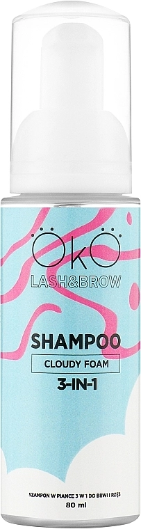 OkO Lash & Brow Шампунь-піна для вій та брів 3 в 1 Shampoo Cloudy Foam - фото N1