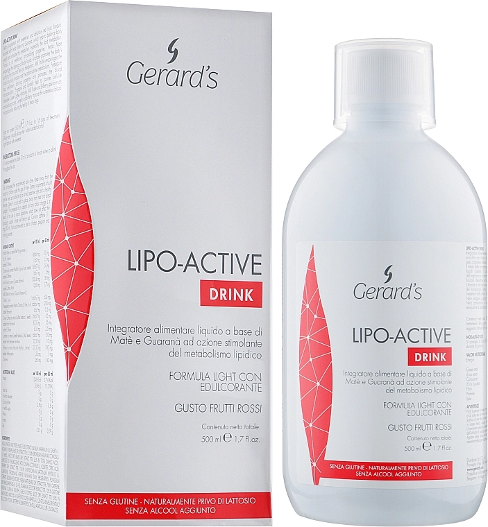 Gerard's Cosmetics Пищевая добавка, стимулирующая и ускоряющая обмен веществ Lipo-Active Drink, 500ml - фото N2