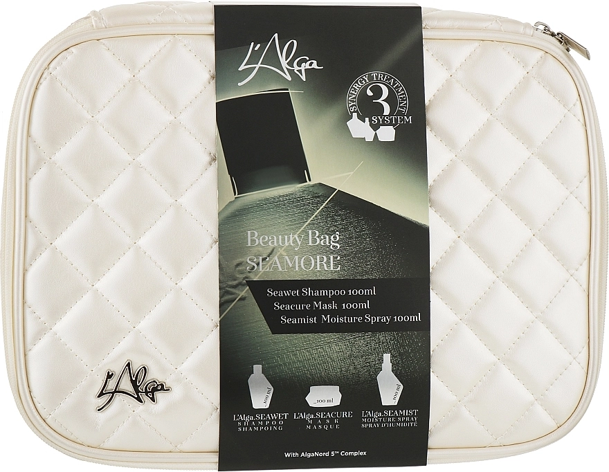 L’Alga Набір L'Alga Seamore Beauty Bag (shm/100ml + mask/100ml + ser/100ml + bag/1pcs) - фото N1