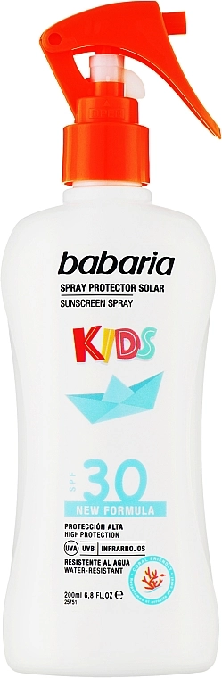 Babaria Детский солнцезащитный спрей SPF30+ Children's Sunscreen Spray SPF30+ - фото N1