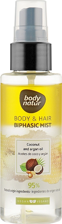 Body Natur Универсальный мист для тела и волос Body and Hair Mist Coconut and Argan Oil - фото N1