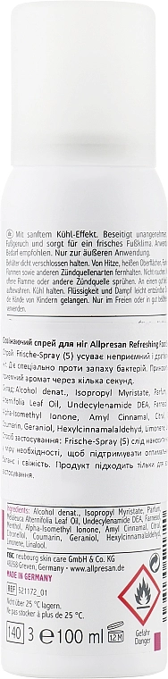 Allpresan Освіжаючий спрей-дезодорант для стоп Foot Special 5 Frische-Spray - фото N2