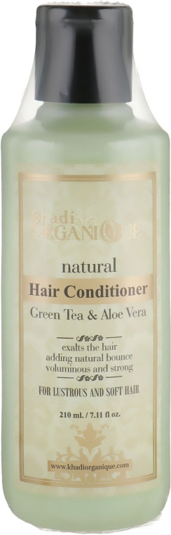 Khadi Organique Натуральний трав'яний аюрведичний бальзам-кондиціонер "Зелений чай і алое вера" GreenTea Aloevera Hair Conditioner - фото N1