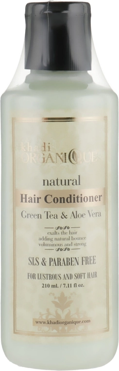 Khadi Organique Натуральний трав'яний аюрведичний бальзам-кондиціонер "Зелений чай і алое вера" без СЛС Greentea Aloevera Hair Conditioner - фото N1