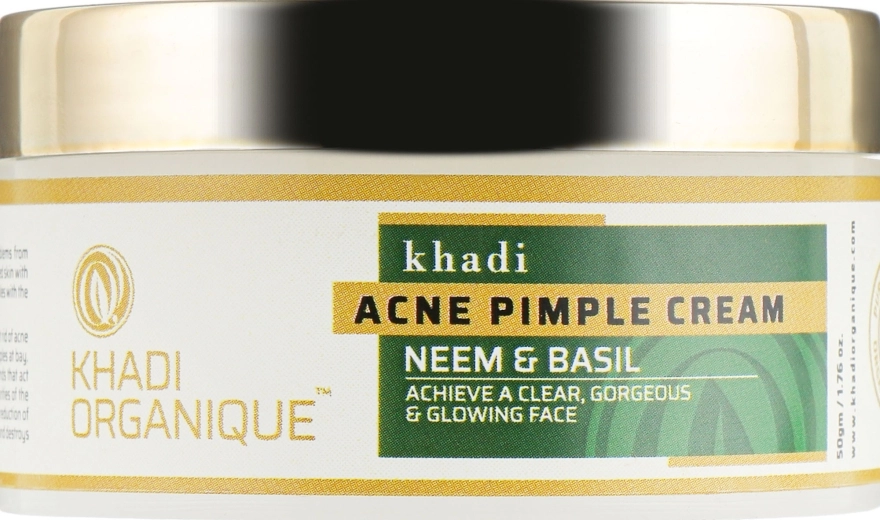 Khadi Organique Натуральний аюрведичний анти-акне крем від прищів і вугрів Acne Pimple Cream - фото N1