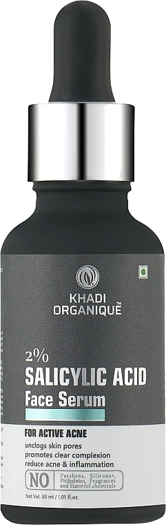 Khadi Organique Антивікова сироватка з альфа-арбутином від зморщок та пігментації Anti-aging Face Serum Salicylic Acid 2% - фото N1