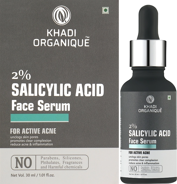 Khadi Organique Антивозрастная сыворотка с салициловой кислотой от морщин и пигментации Anti-aging Face Serum Salicylic Acid 2% - фото N2