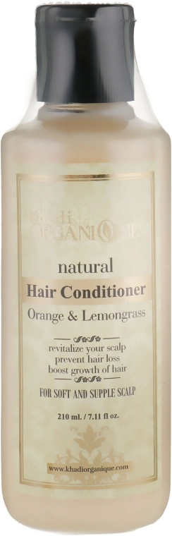 Khadi Organique Натуральний трав'яний аюрведичний бальзам-кондиціонер "Апельсин і лемонграс" Orange Lemongrass Hair Conditioner - фото N1