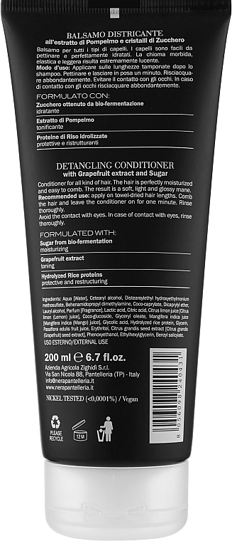 Nera Pantelleria Увлажняющий кондиционер для волос 21 Detangling Conditioner With Grapefruit Extract And Sugar - фото N2