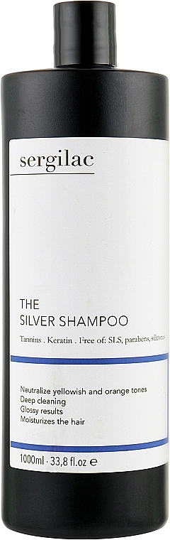 Sergilac Шампунь для нейтрализации желтого пигмента The Silver Shampoo, 250ml - фото N1