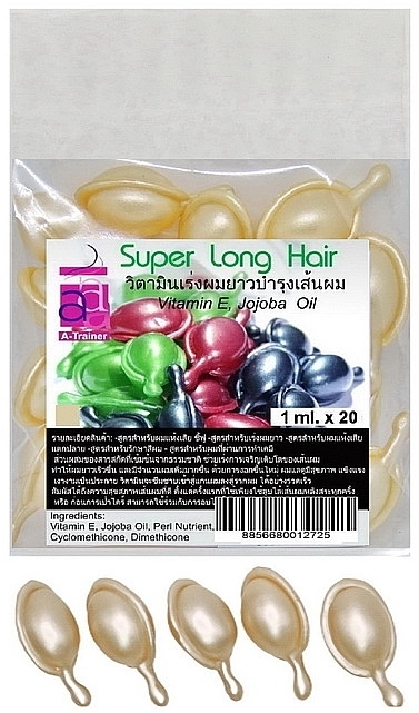 A-Trainer Капсули для волосся "Збереження кольору і від посічених кінчиків", бежеві Super Long Hair - фото N2