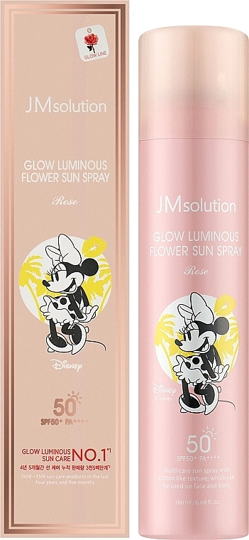 JMsolution Сонцезахисний спрей з трояндою Glow Luminous Flower Sun Spray Disney Mini SPF50+ PA++++ - фото N2