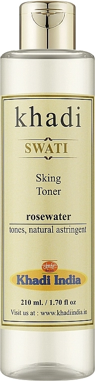 Khadi Swati Аюрведичний тонізувальний засіб для шкіри "Трояндова вода" Natural Skin Toner Rosewater - фото N1