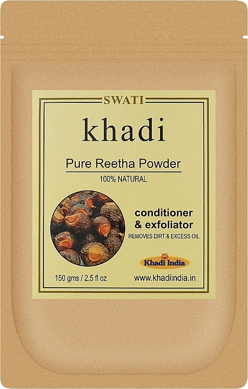 Khadi Swati Трав'яний очищувальний засіб для волосся з ритха Khadi Pure Reetha Powder - фото N1