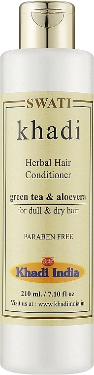 Khadi Swati Трав'яний кондиціонер для волосся "Зелений чай і алое вера" Herbal Hair Conditioner Green Tea & Aloevera - фото N1