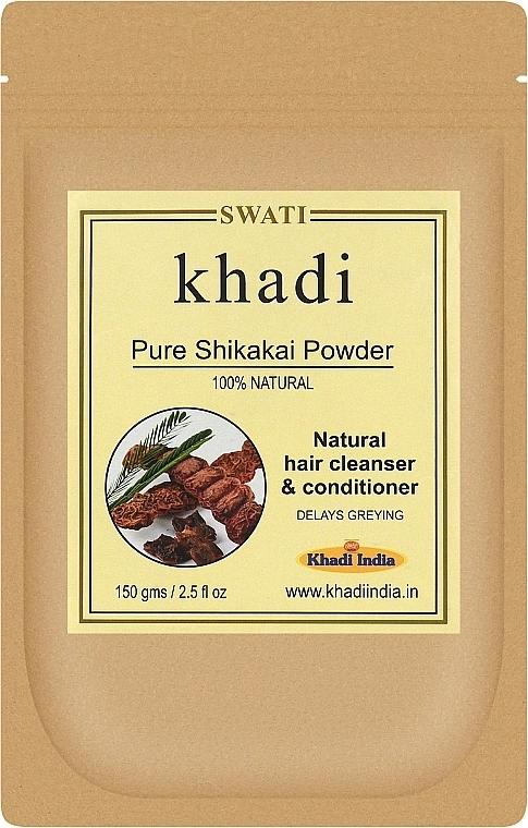 Khadi Swati Натуральный кондиционер для волос и кожи головы с Шикакай Pure Shikakai Powder - фото N1