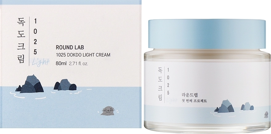 Легкий увлажняющий крем для лица с минералами - ROUND LAB 1025 Dokdo Light Cream, 80 мл - фото N2