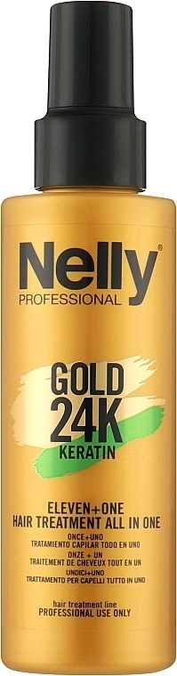 Nelly Professional Спрей для волосся "Treatment 11+1 All In One" Gold 24K Spray - фото N1