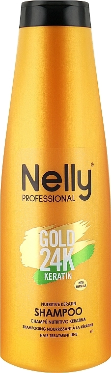 Nelly Professional Шампунь для волосся живильний "Keratin" Gold 24K Shampoo - фото N1