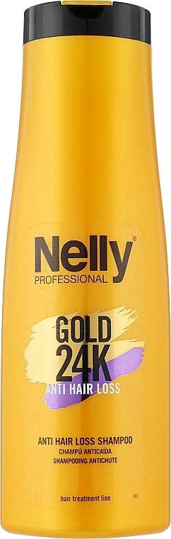 Nelly Professional Шампунь от выпадения волос "Anti Hair Loss" Gold 24K Shampoo - фото N1