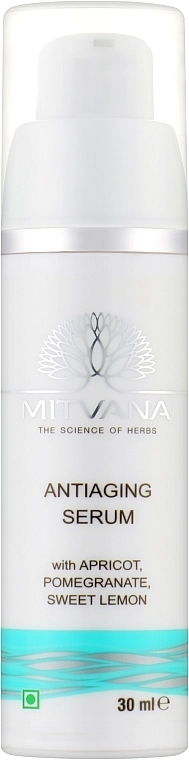 Сироватка для обличчя антивікова - Mitvana Anti Aging Serum with Apricot, Pomegranate, Sweet Lemon, 30 мл - фото N1