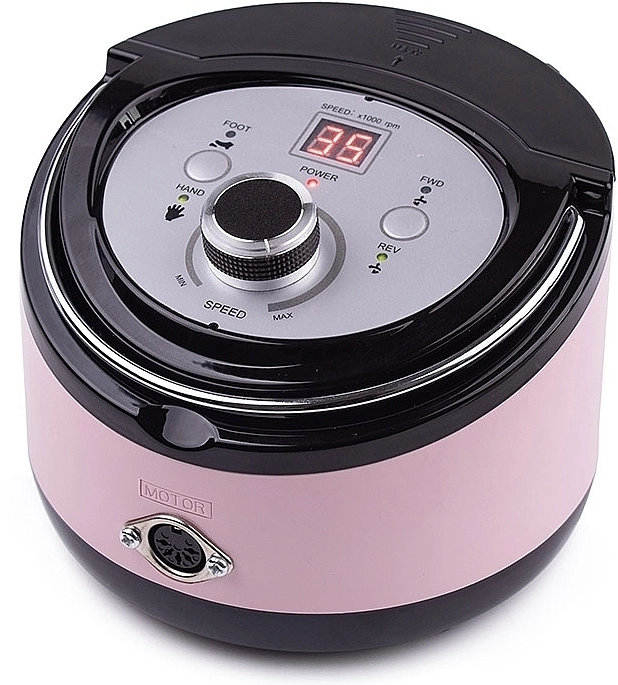 Nail Drill Фрезер для манікюру та педикюру ZS-606 Pink Professional на 65W/35000 об. + 6 покращених фрез - фото N1