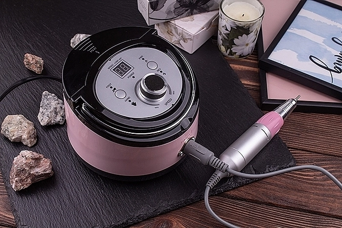Nail Drill Фрезер для манікюру та педикюру ZS-606 Pink Professional на 65W/35000 об. + 6 покращених фрез - фото N6