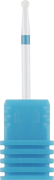Nail Drill Фреза керамічна "Кулька" F06 15-14, синя насічка - фото N1