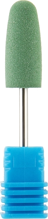 Nail Drill Фреза силиконовая "Пуля длинная" 601G, зеленая - фото N1