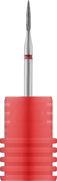 Nail Drill Фреза алмазна "Полум'я" 243 014R, діаметр 1,4 мм, червона - фото N1