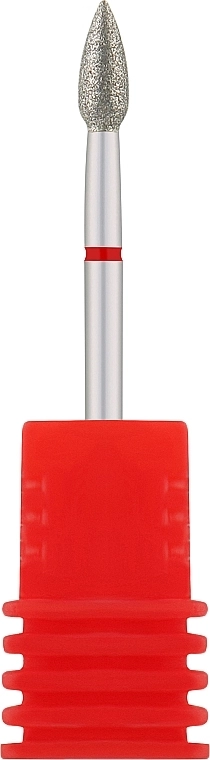 Nail Drill Фреза алмазна "Брунька" 257 027R, діаметр 2,7 мм, червона - фото N1