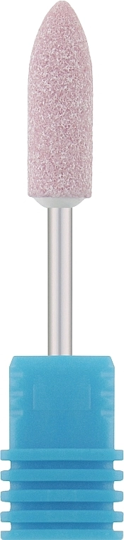 Nail Drill Фреза корундова "Куля, велика подовжена", діаметр 6.0 мм, 45-1, рожева - фото N1