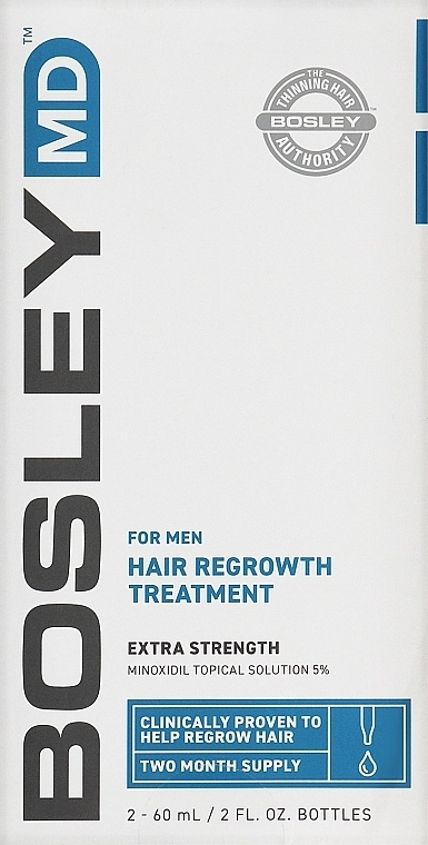 Bosley Раствор с миноксидилом 2% для восстановления роста волос у мужчин, с пипеткой Hair Regrowth Treatment - фото N1